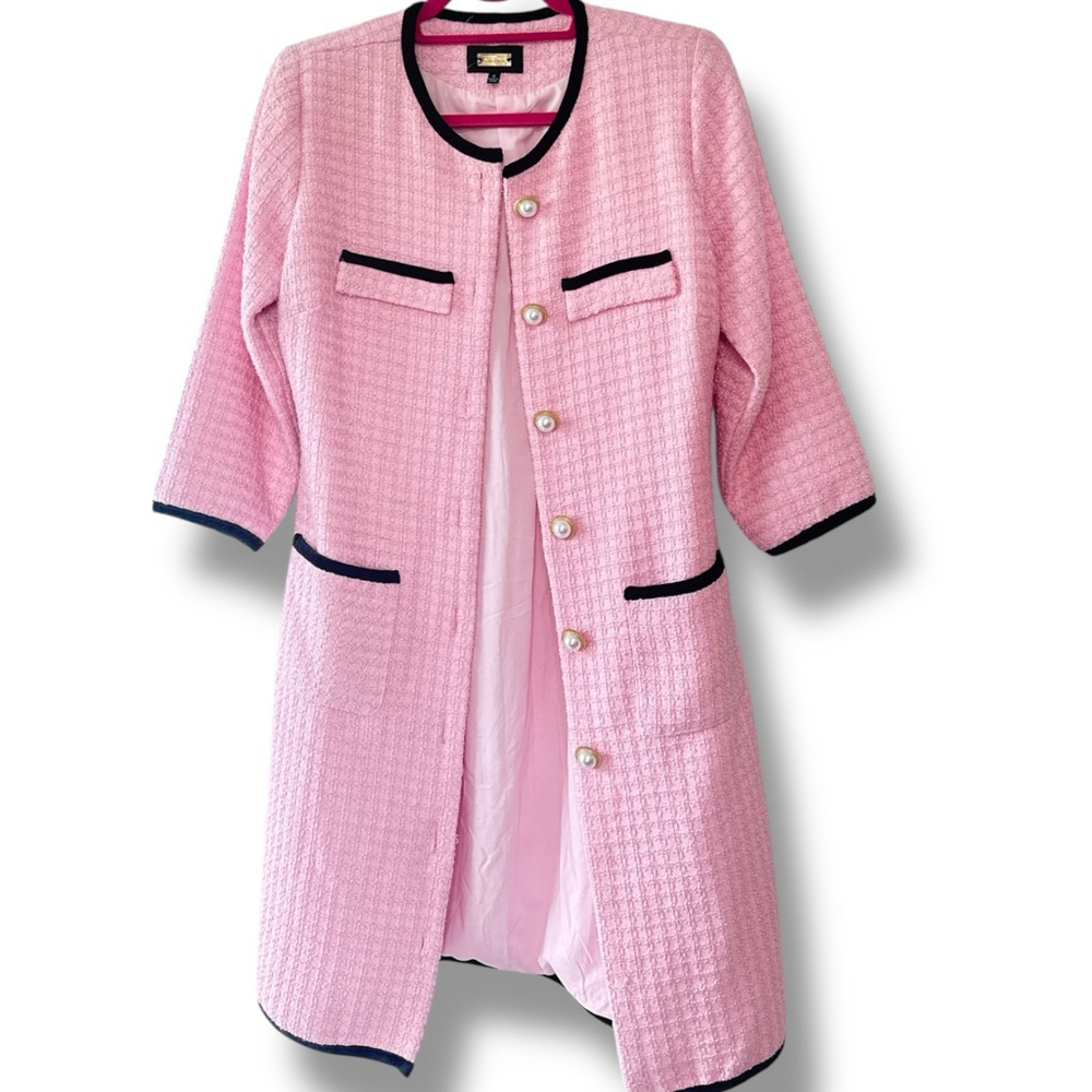 Alexia Admor Kairo Tweed Dress Pink & Black Tweed Button Front Mini Dress Size 6